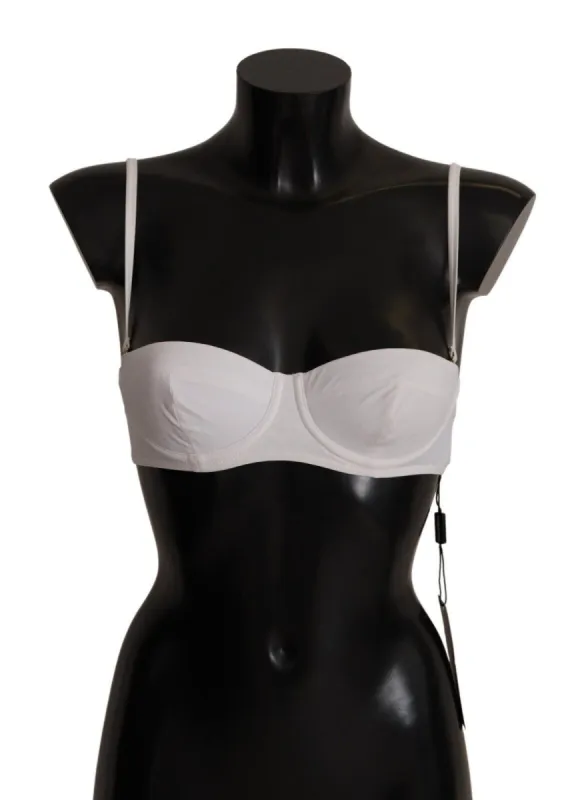 Chic White Nylon Balconette Bra sold by Louxly