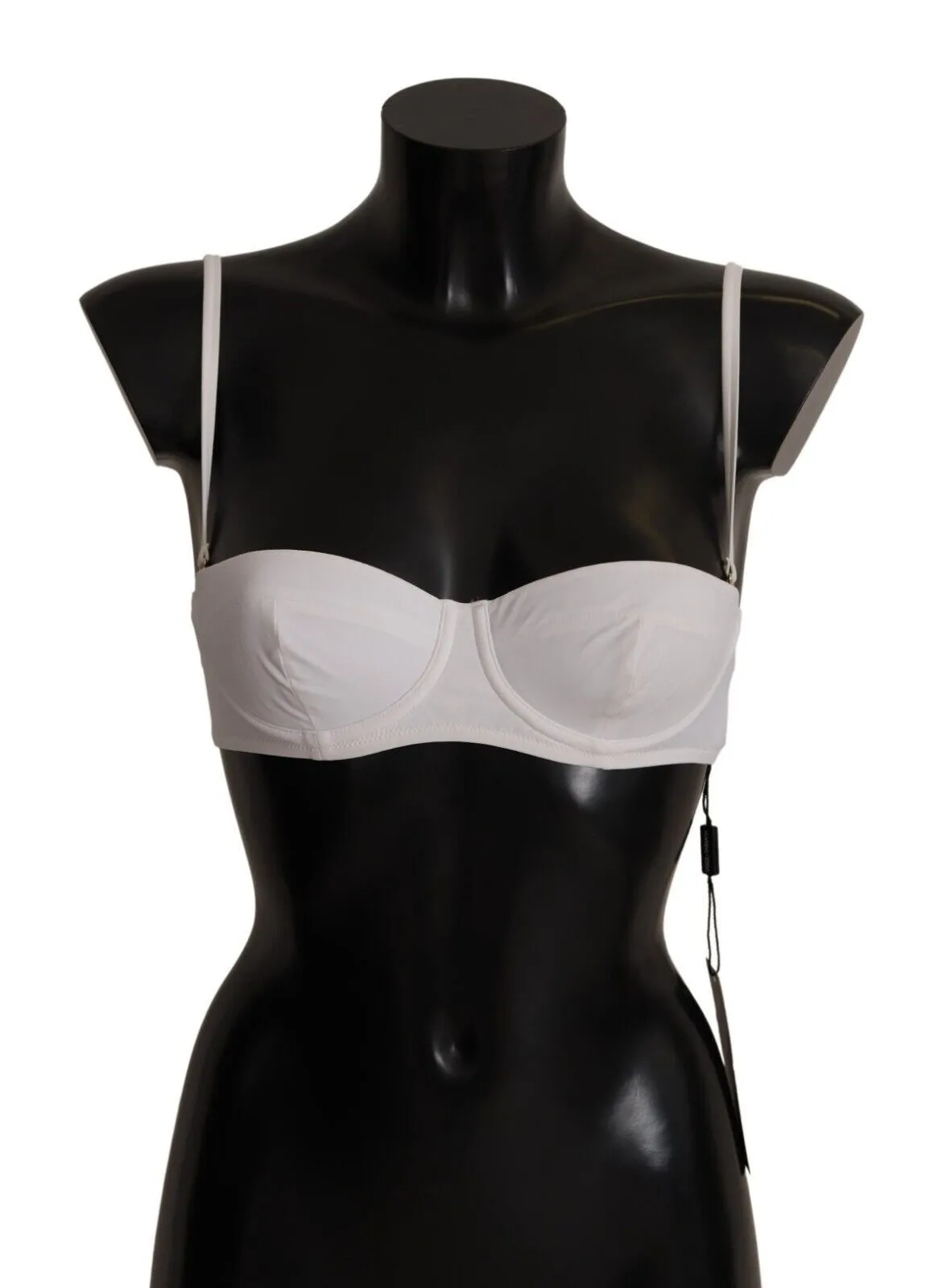 Chic White Nylon Balconette Bra sold by Louxly