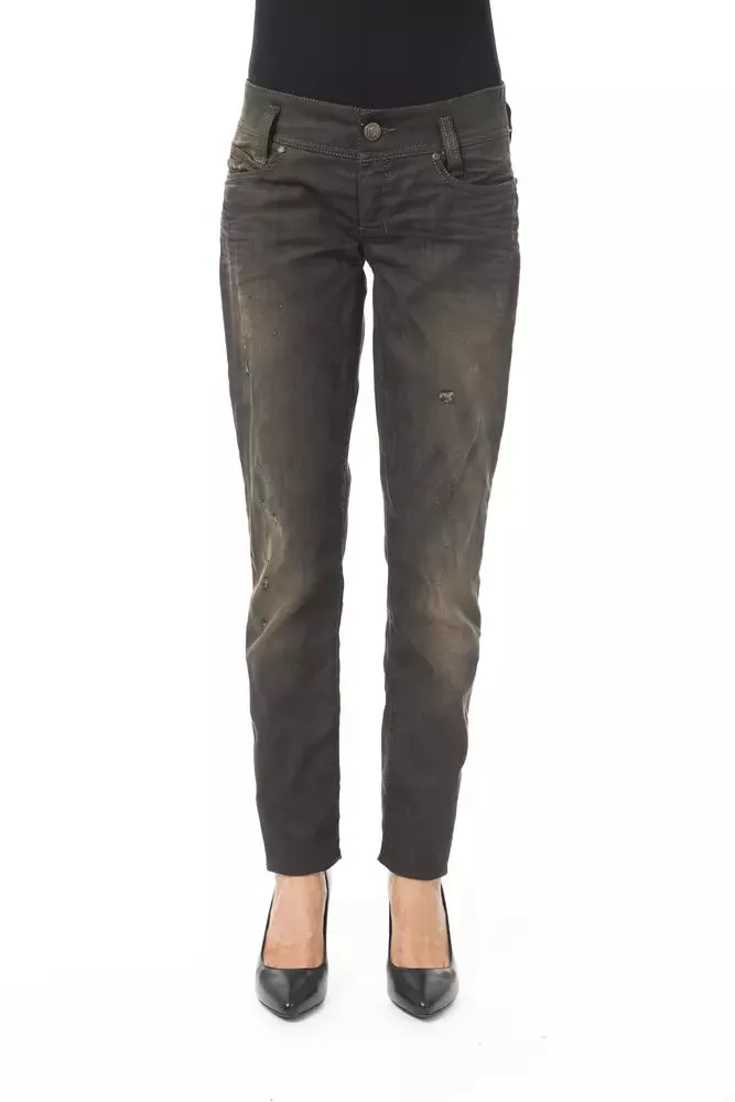 Black Cotton Women Jeans sold by Louxly