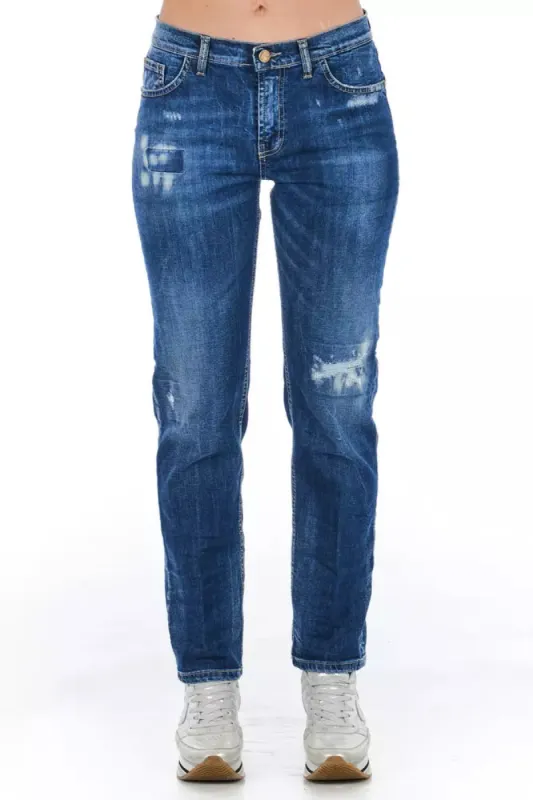 Blue Cotton Women Jeans sold by Louxly