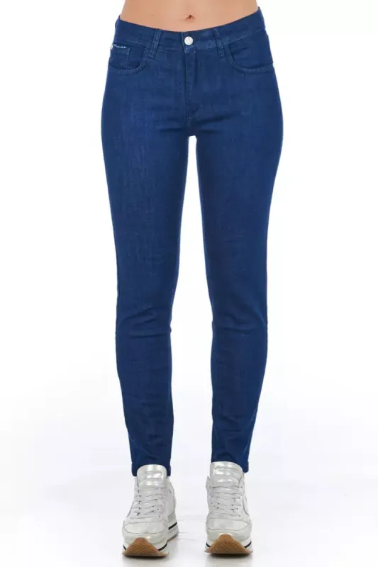Blue Cotton Women Skinny Jean sold by Louxly