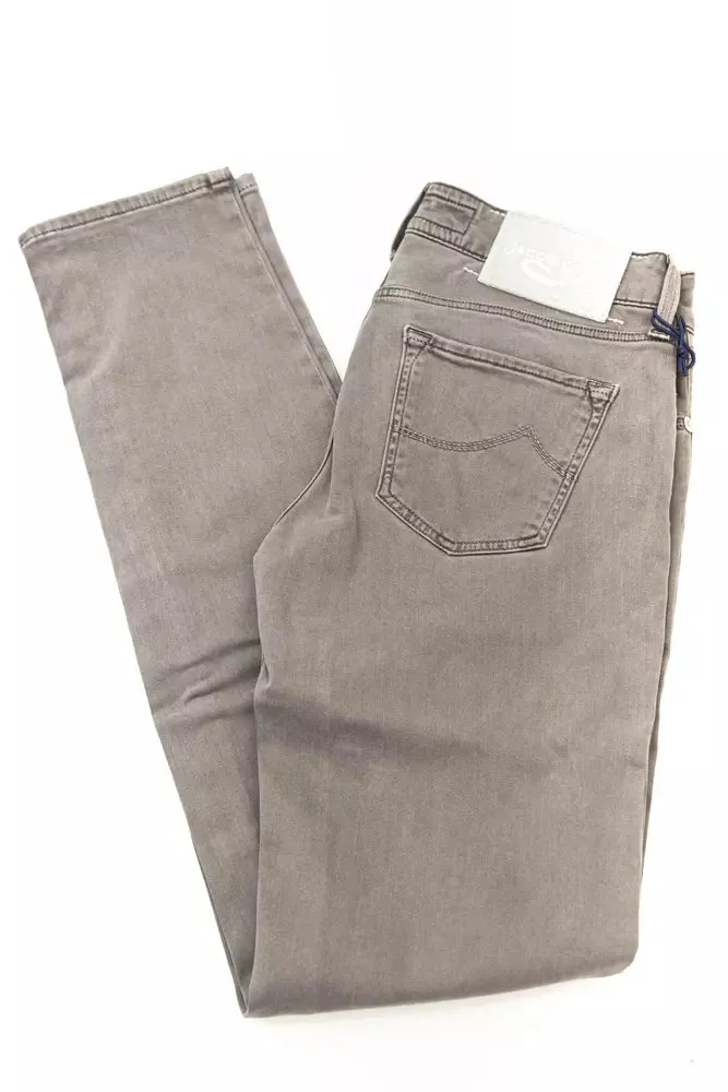 Gray Cotton-Blend Women Jeans sold by Louxly