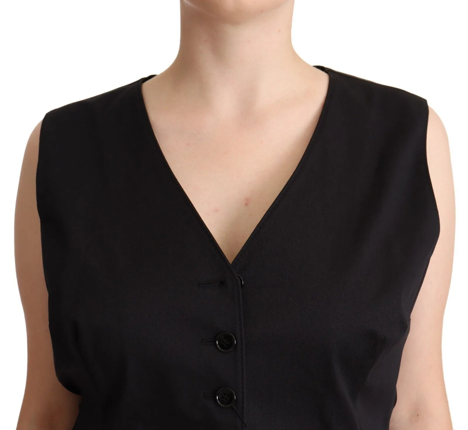 Chic Buttoned Black Waistcoat sold by Louxly product image thumbnail 4