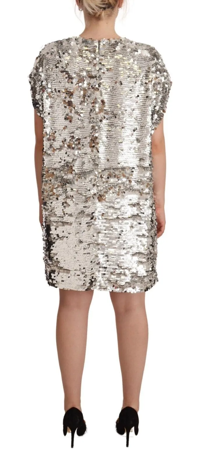 Elegant Sequined Boat Neck Mini Dress sold by Louxly product image thumbnail 4
