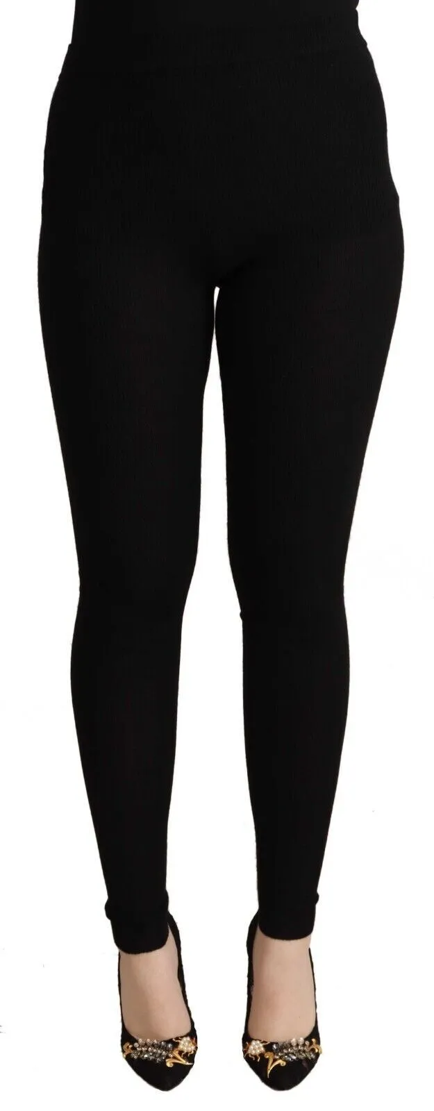 Black High Waist Cashmere Tights Pants sold by Louxly
