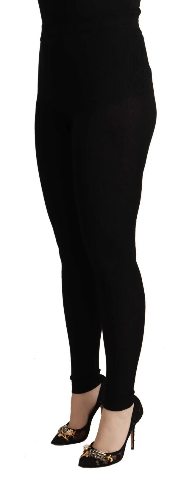 Black High Waist Cashmere Tights Pants sold by Louxly product image thumbnail 2