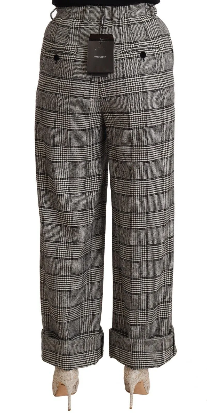 Elegant High Waist Straight Trousers In Grey sold by Louxly product image thumbnail 3