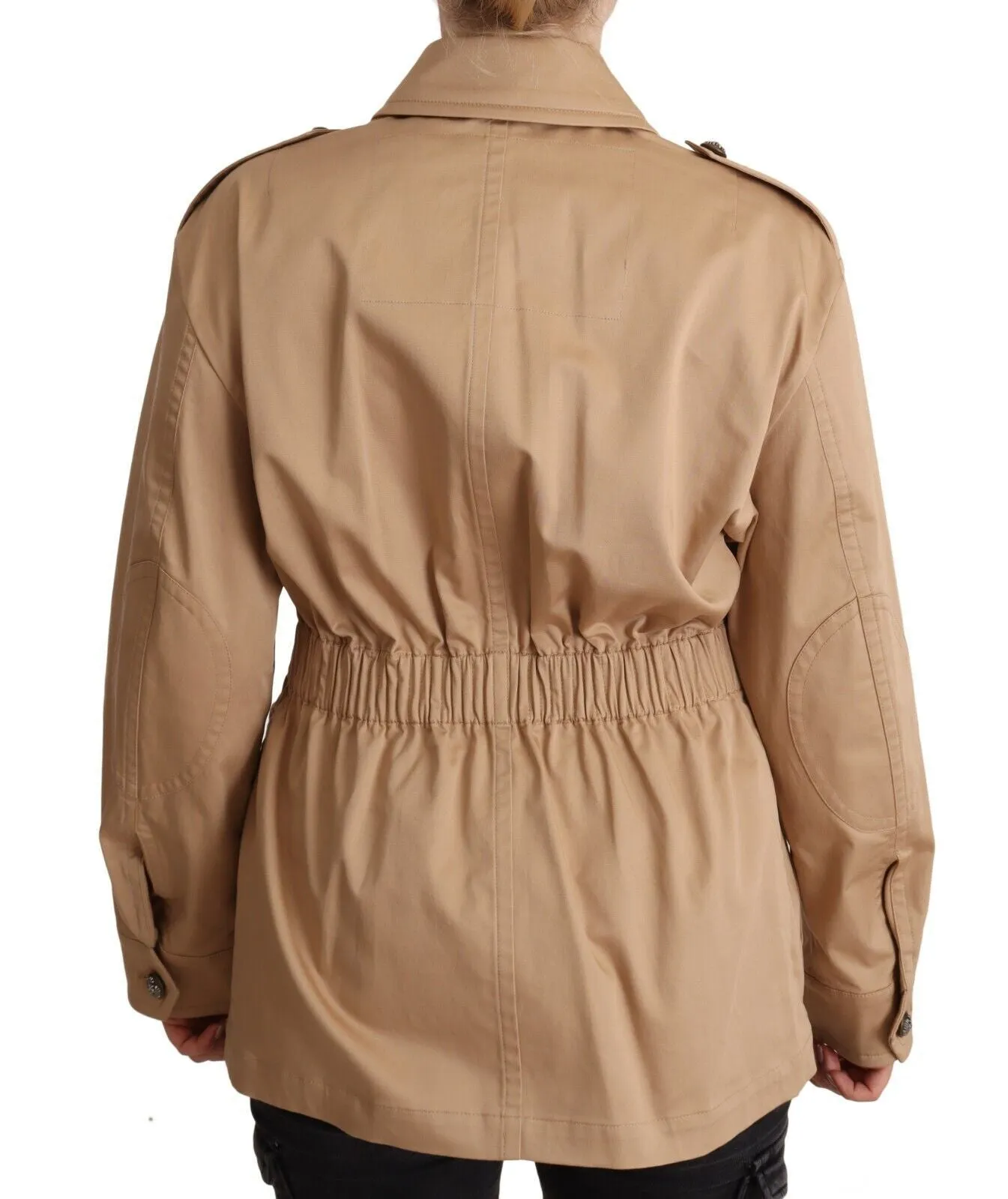 Chic Beige Button Down Coat with Embellishments sold by Louxly product image thumbnail 4