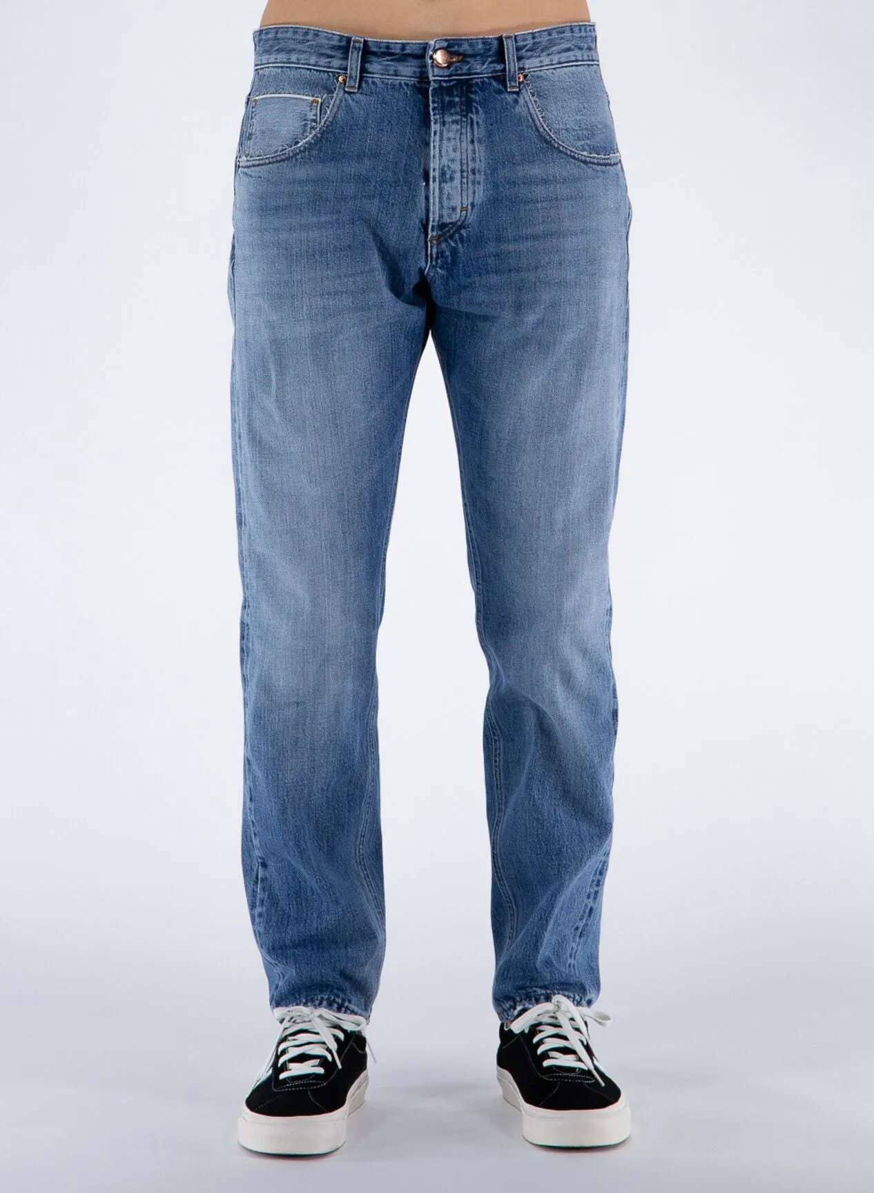 Elegant Medium Wash Men's Cotton Jeans sold by Louxly