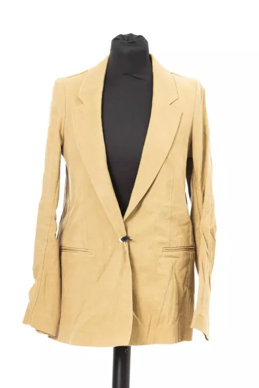 Beige Cotton Women Blazer sold by Louxly