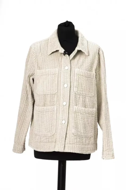 White Cotton Women Blazer sold by Louxly
