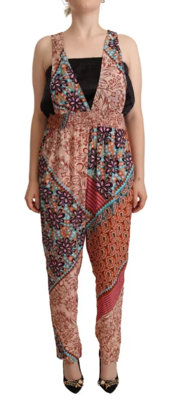 Chic Multicolor Sleeveless V-Neck Jumpsuit sold by Louxly