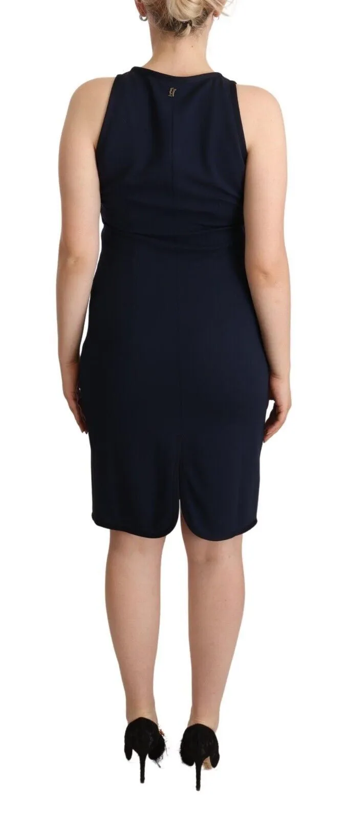 Sleeveless Navy Knee-Length Sheath Dress sold by Louxly product image thumbnail 3