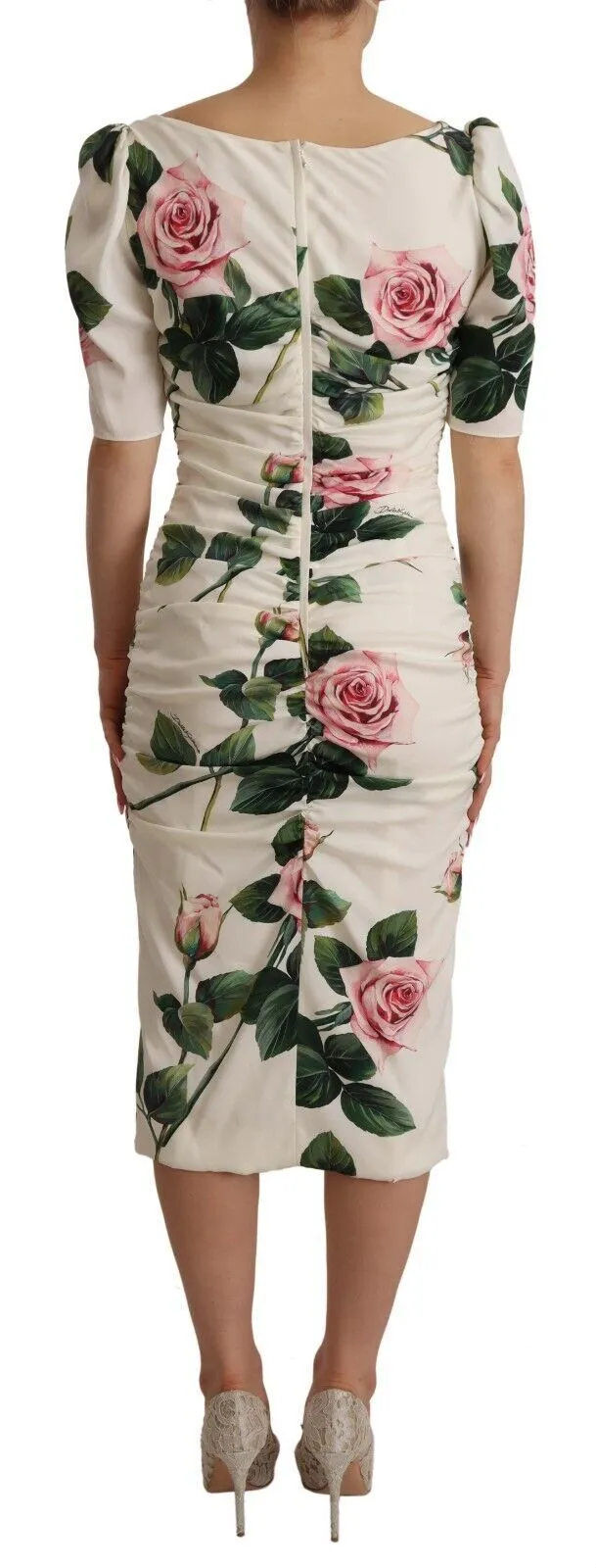 Elegant White Floral Sheath Dress sold by Louxly product image thumbnail 4