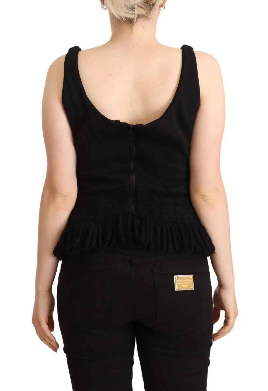 Chic Sleeveless Designer Tank Top in Black sold by Louxly product image thumbnail 3