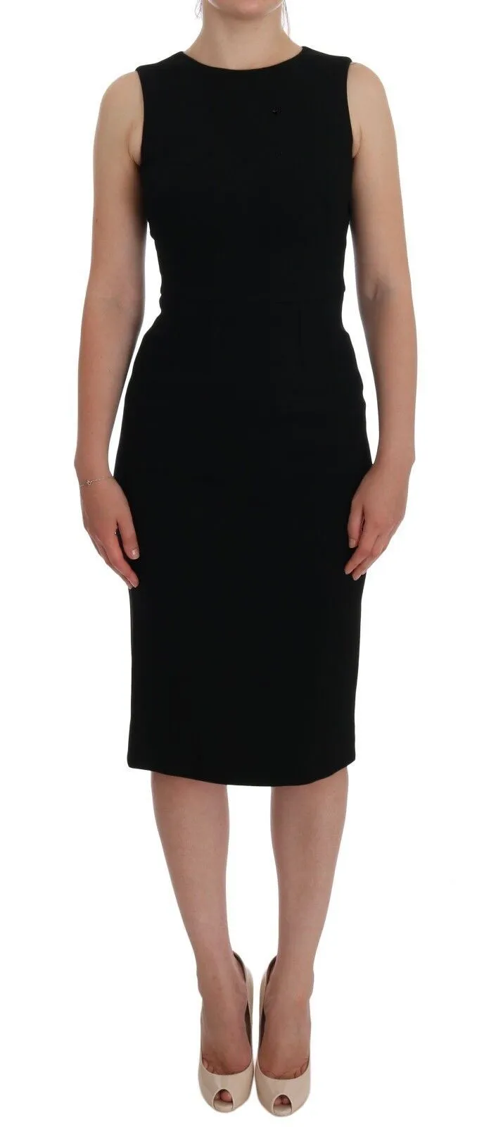 Elegant Crystal Sheath Knee-Length Dress sold by Louxly