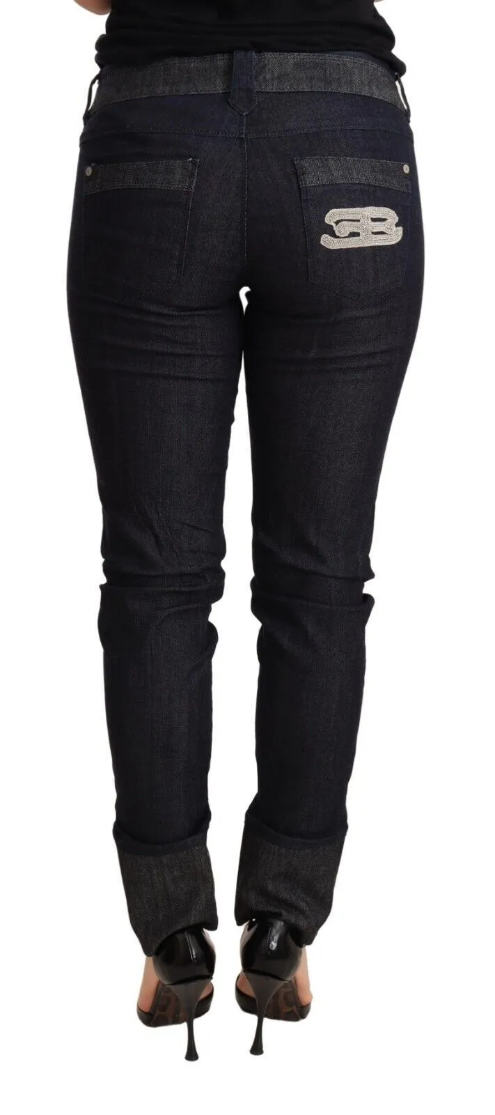 Chic Dark Blue Skinny Trouser Jeans sold by Louxly product image thumbnail 2