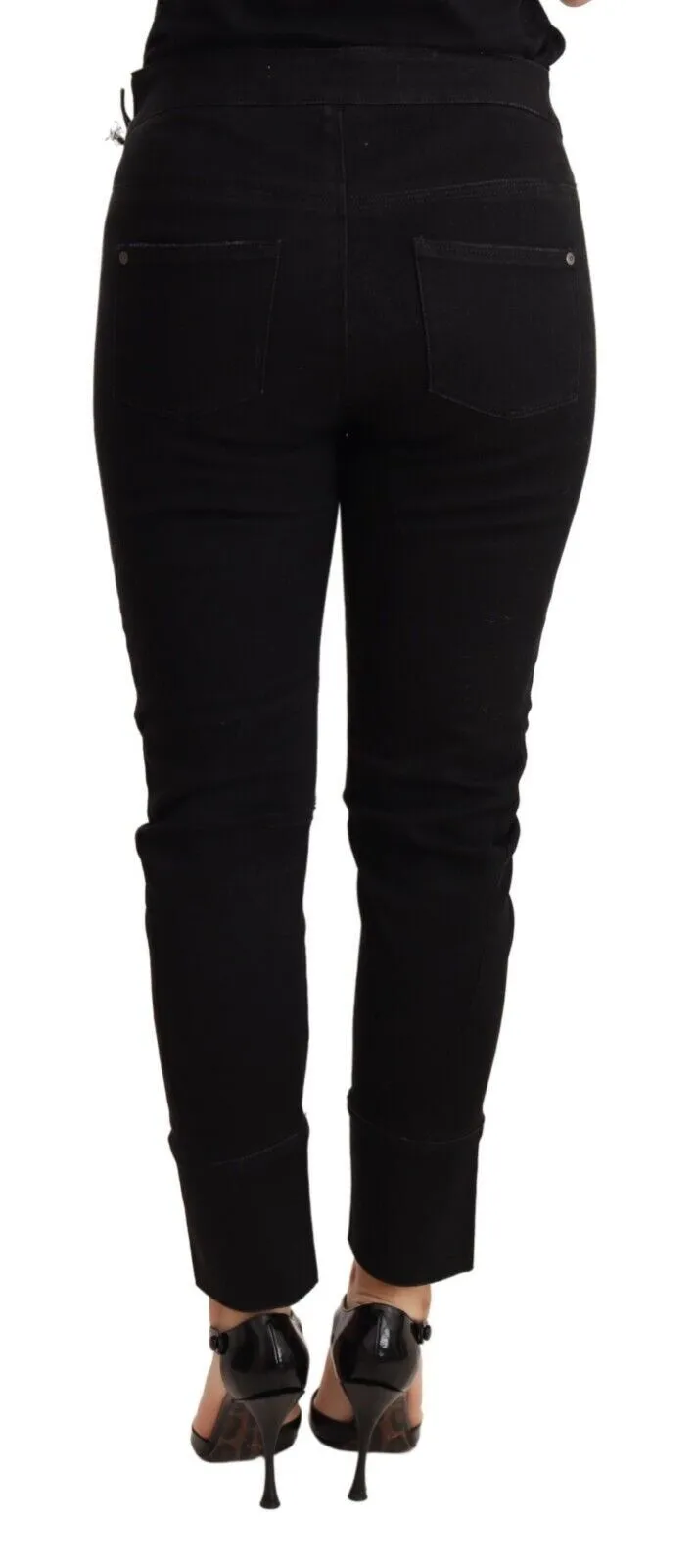 Chic Low Waist Skinny Black Cotton Trousers sold by Louxly product image thumbnail 3