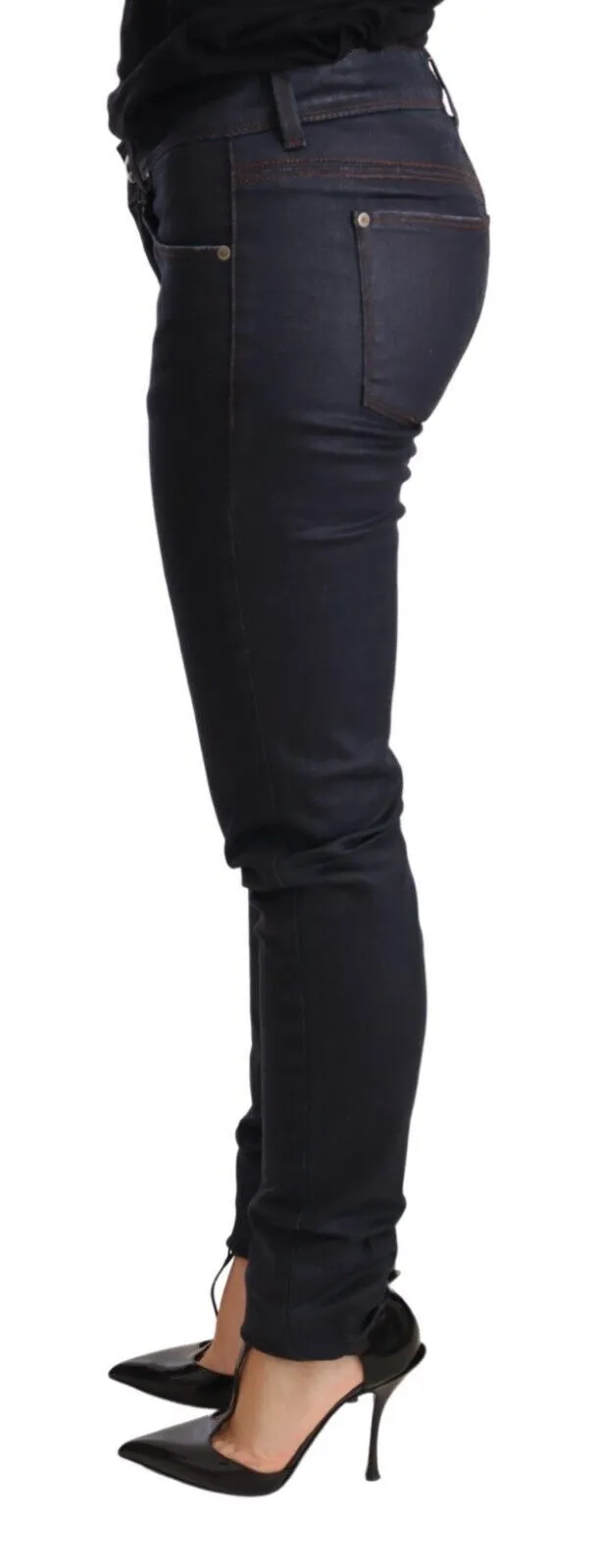 Chic Dark Blue Low Waist Skinny Jeans sold by Louxly product image thumbnail 2