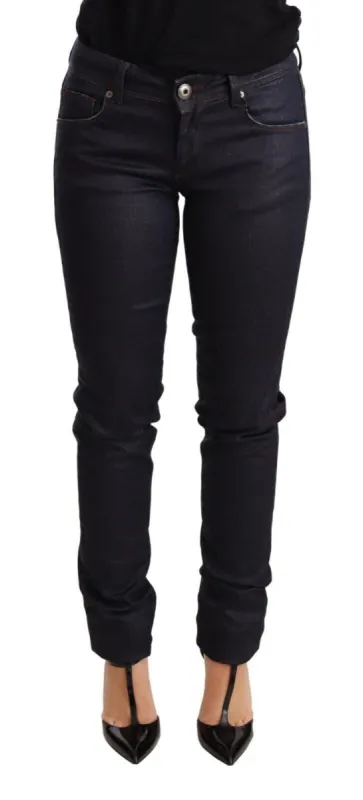 Chic Dark Blue Low Waist Skinny Jeans sold by Louxly