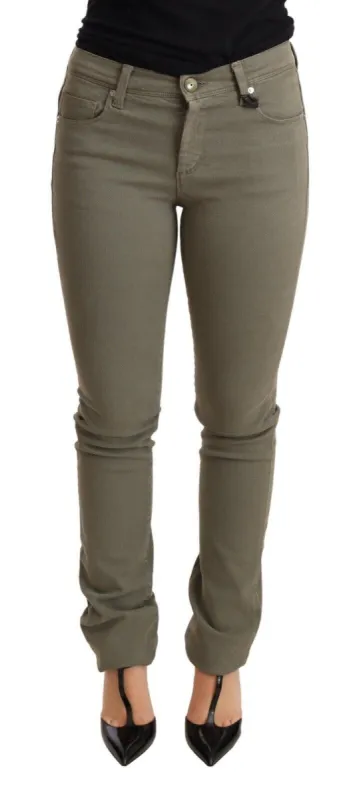 Chic Green Low Waist Skinny Jeans sold by Louxly