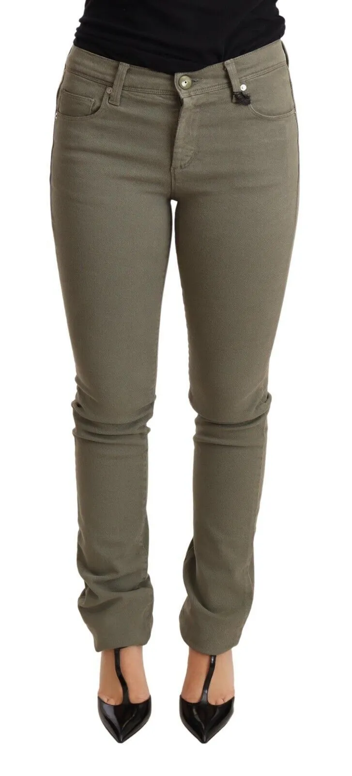 Chic Green Low Waist Skinny Jeans sold by Louxly