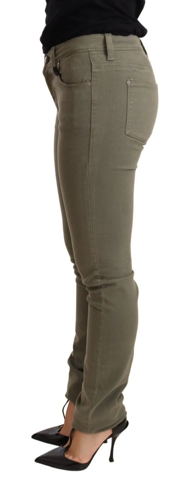 Chic Green Low Waist Skinny Jeans sold by Louxly product image thumbnail 2