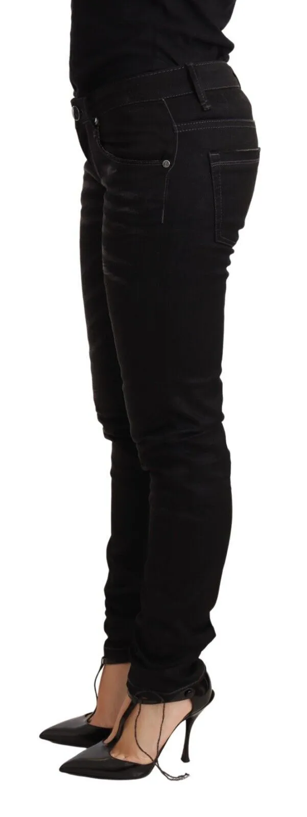 Sleek Black Washed Skinny Jeans sold by Louxly product image thumbnail 3