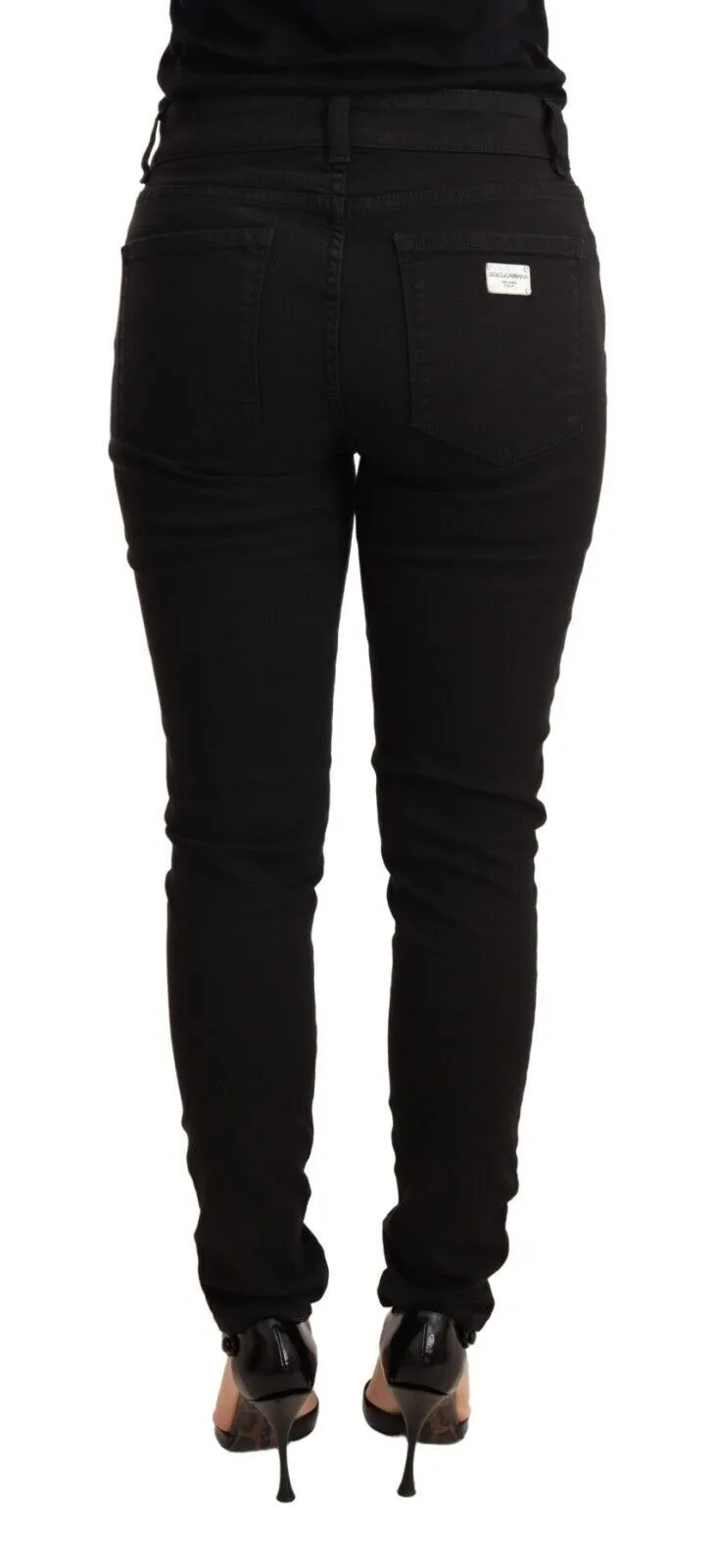 Elegant Slim-Fit Mid Waist Skinny Jeans sold by Louxly product image thumbnail 3