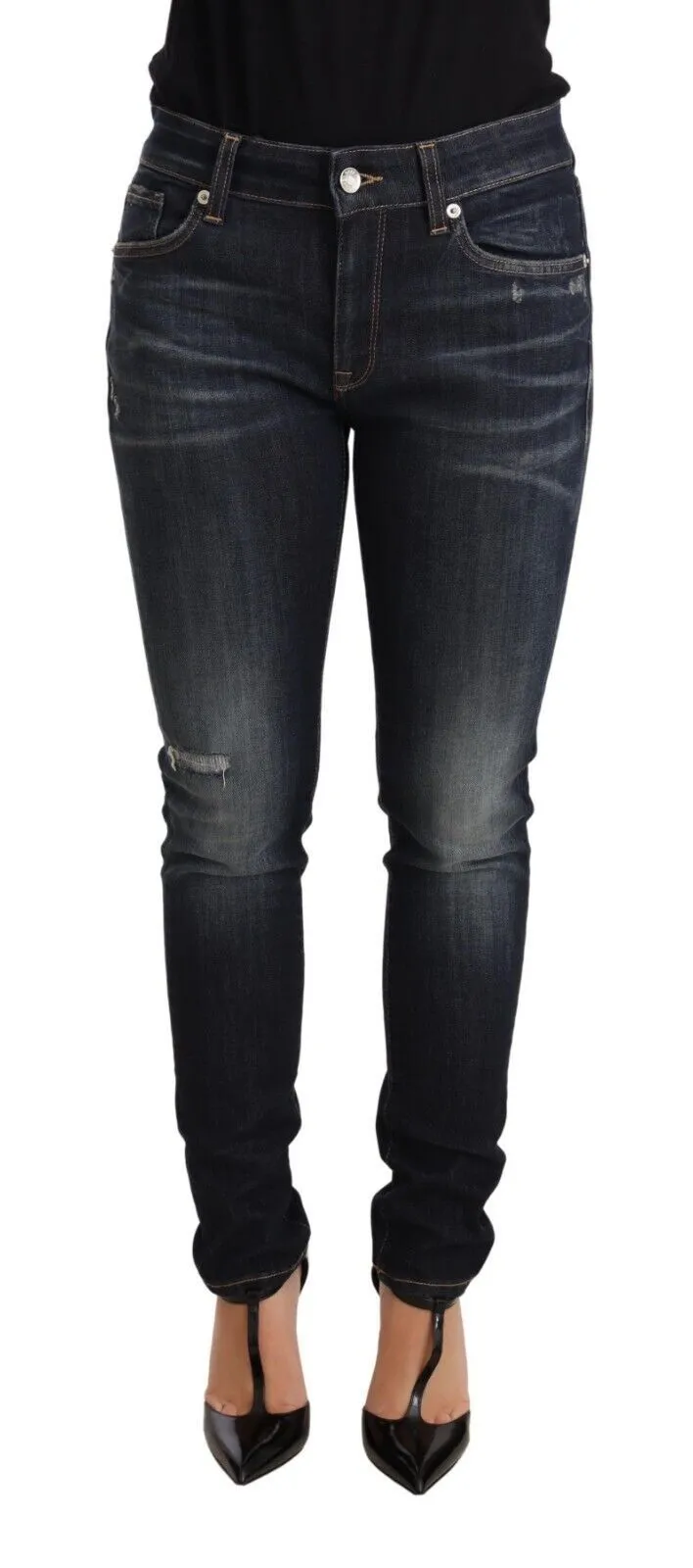 Chic Blue Slim Skinny Jeans sold by Louxly