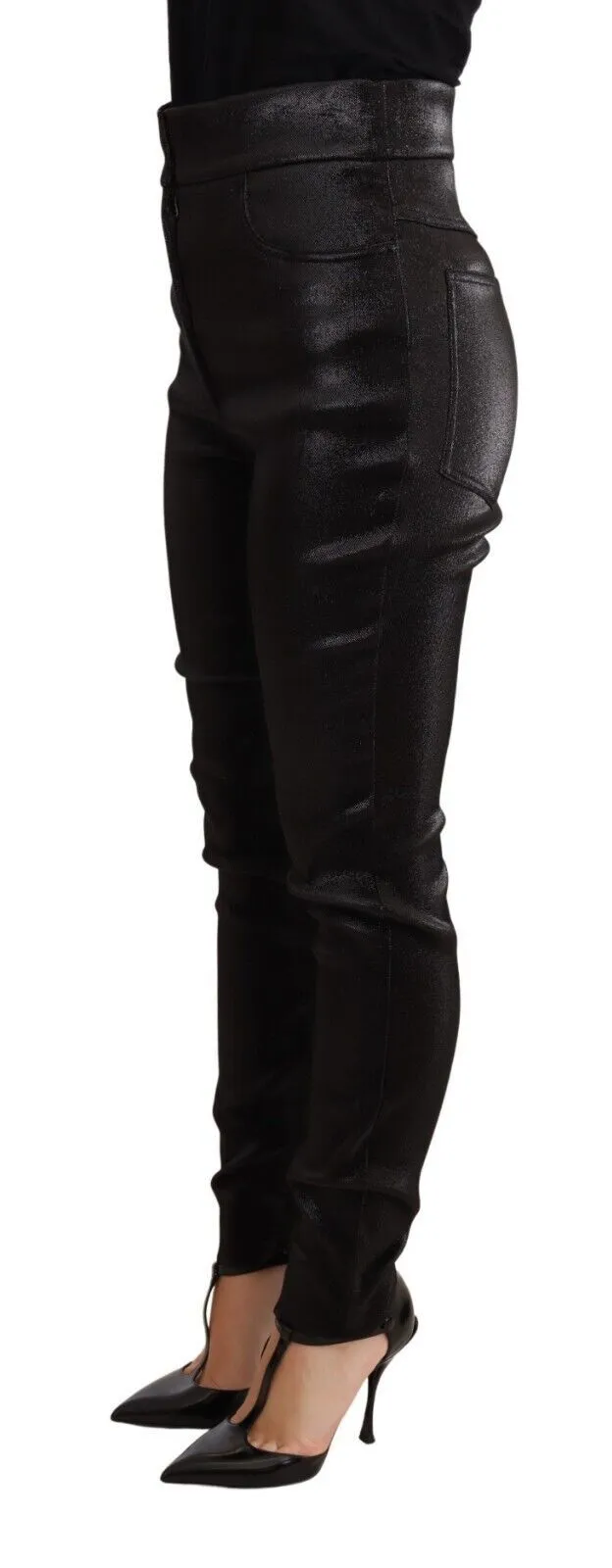 Elegant Slim Fit Shimmer Cropped Pants sold by Louxly product image thumbnail 2