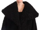 Elegant Black Fur Cape Trench Coat sold by Louxly