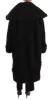 Elegant Black Fur Cape Trench Coat sold by Louxly