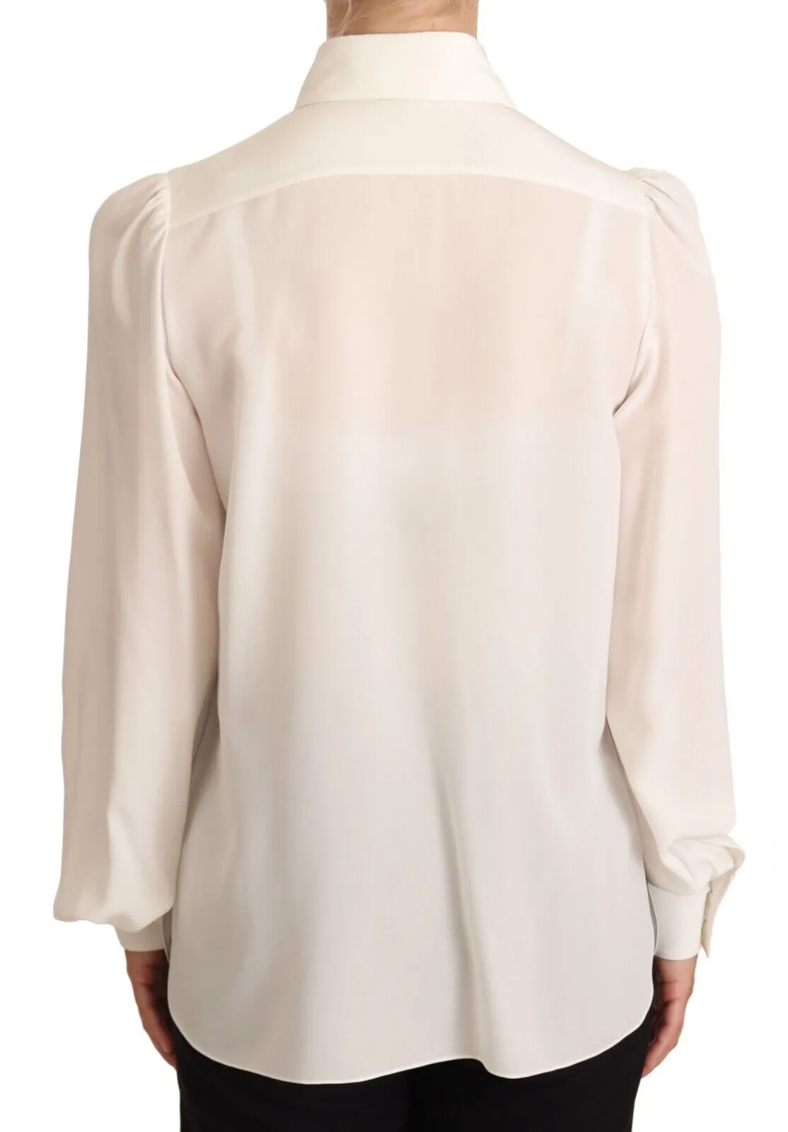 Elegant Silk Top in Off White sold by Louxly product image thumbnail 3