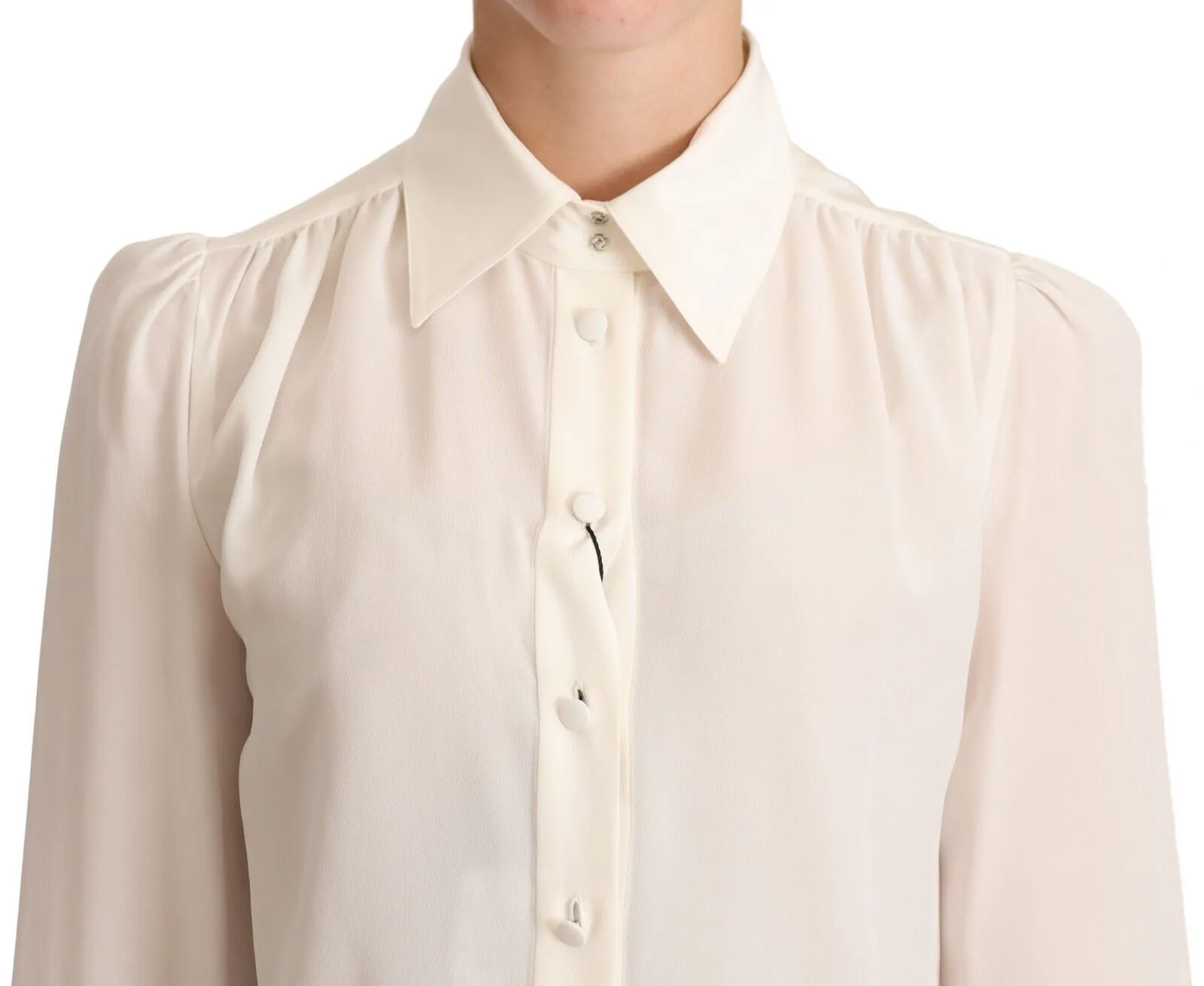 Elegant Silk Top in Off White sold by Louxly product image thumbnail 4