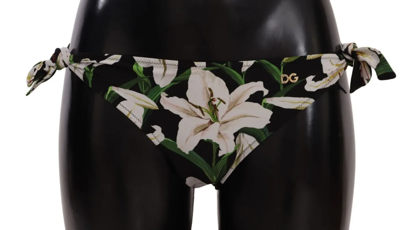 Elegant Lily-Print Bikini Bottom sold by Louxly