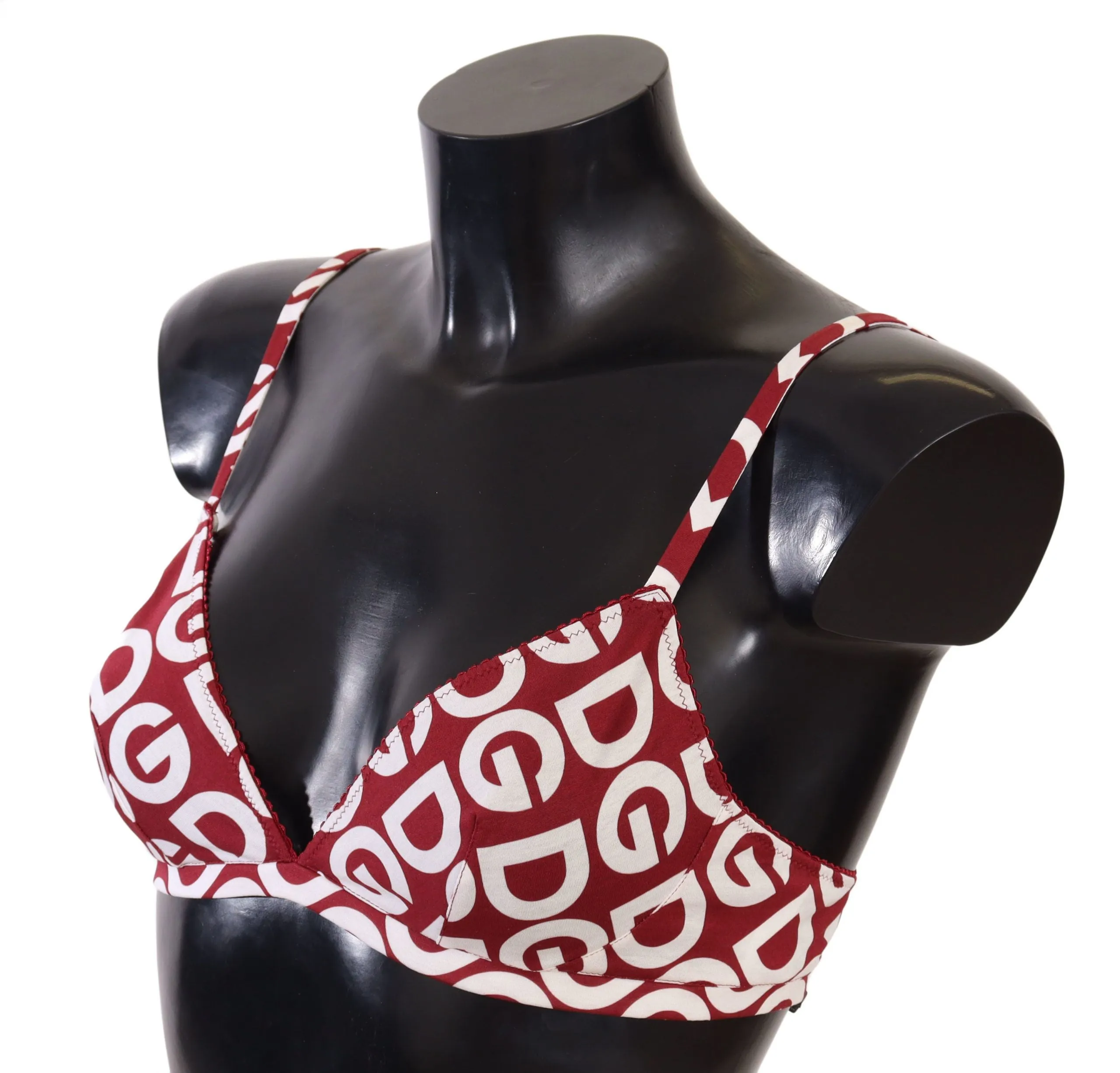 Red Cotton Logo Printed Designer Bra sold by Louxly product image thumbnail 2