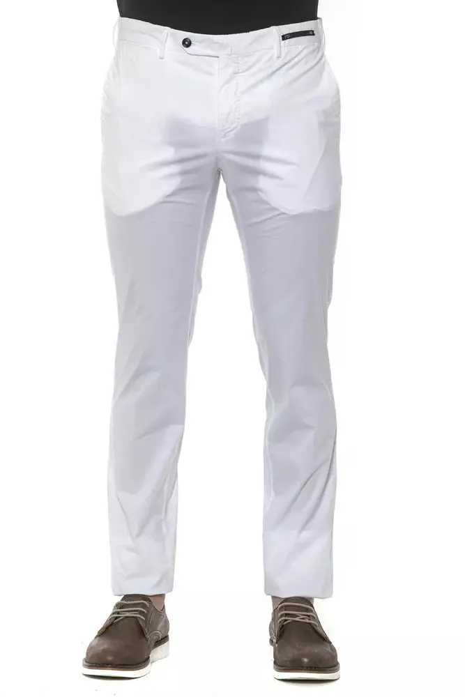 White Cotton Men Trouser sold by Louxly