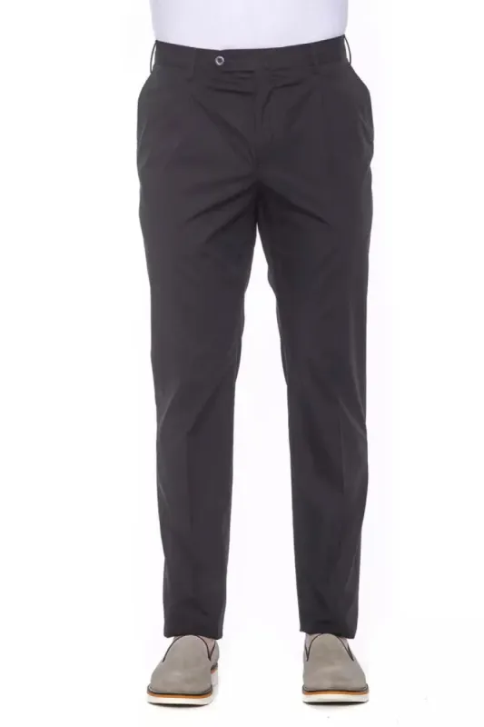 Black Cotton Men Trouser sold by Louxly