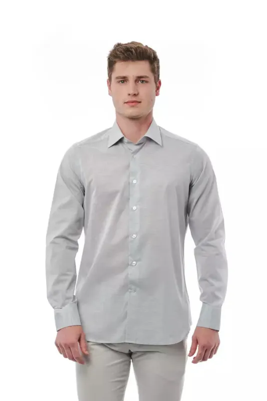 Gray Cotton Men Shirt sold by Louxly
