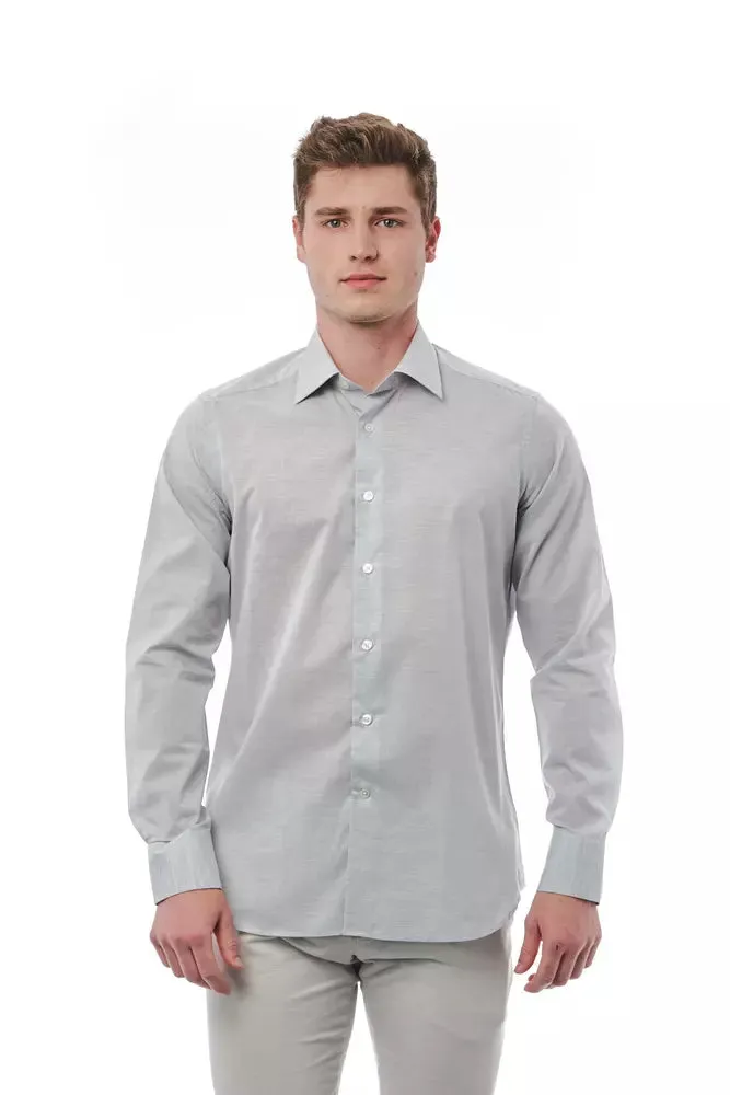 Gray Cotton Men Shirt sold by Louxly