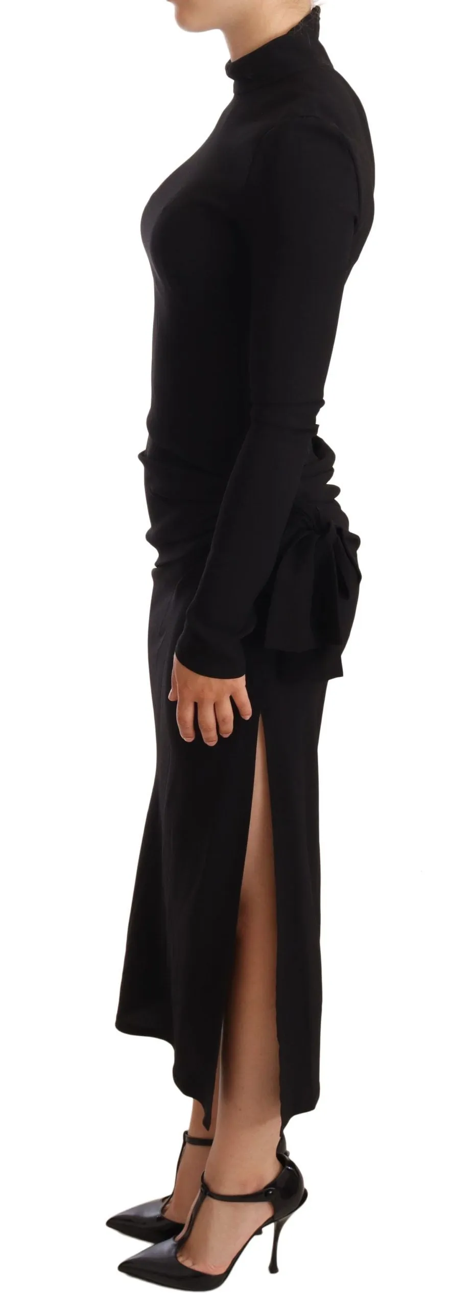 Elegant Black Turtleneck Sheath Dress sold by Louxly product image thumbnail 2