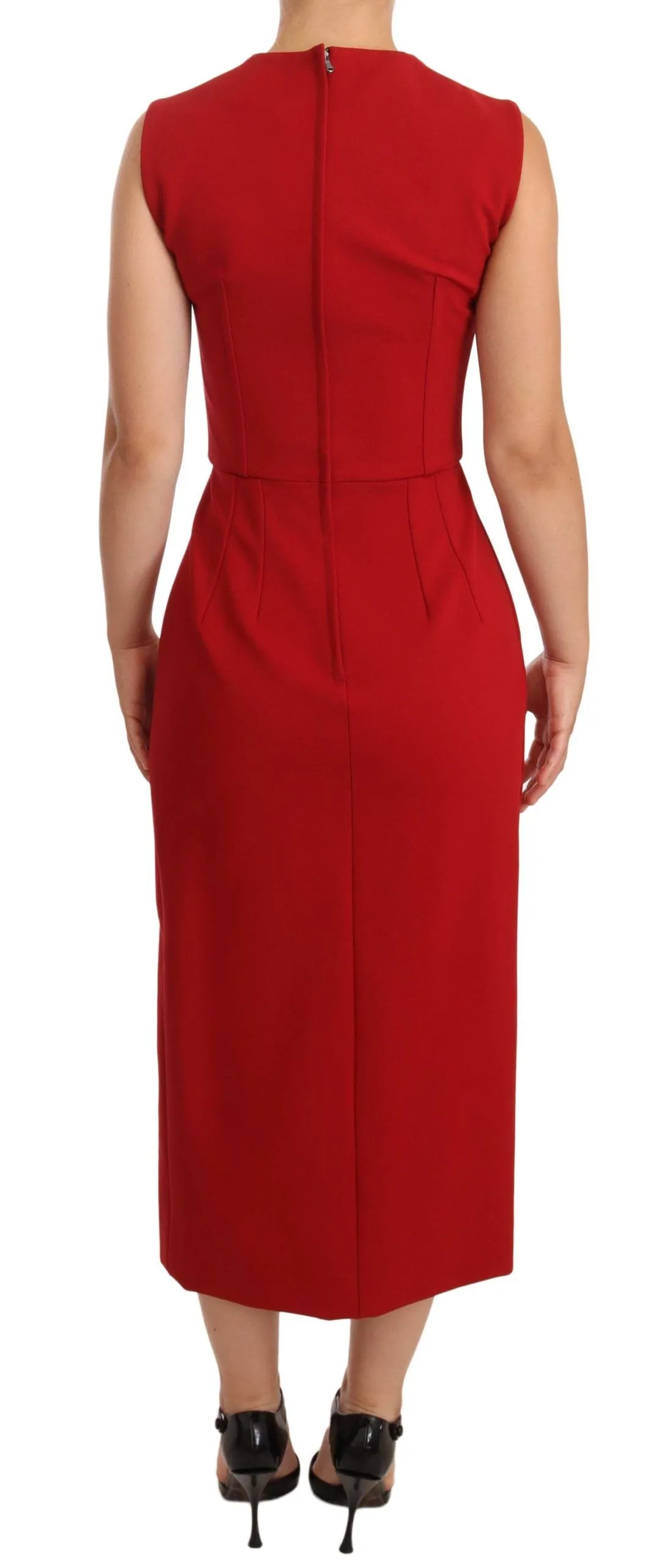 Elegant Sweetheart Midi Dress in Red sold by Louxly product image thumbnail 3