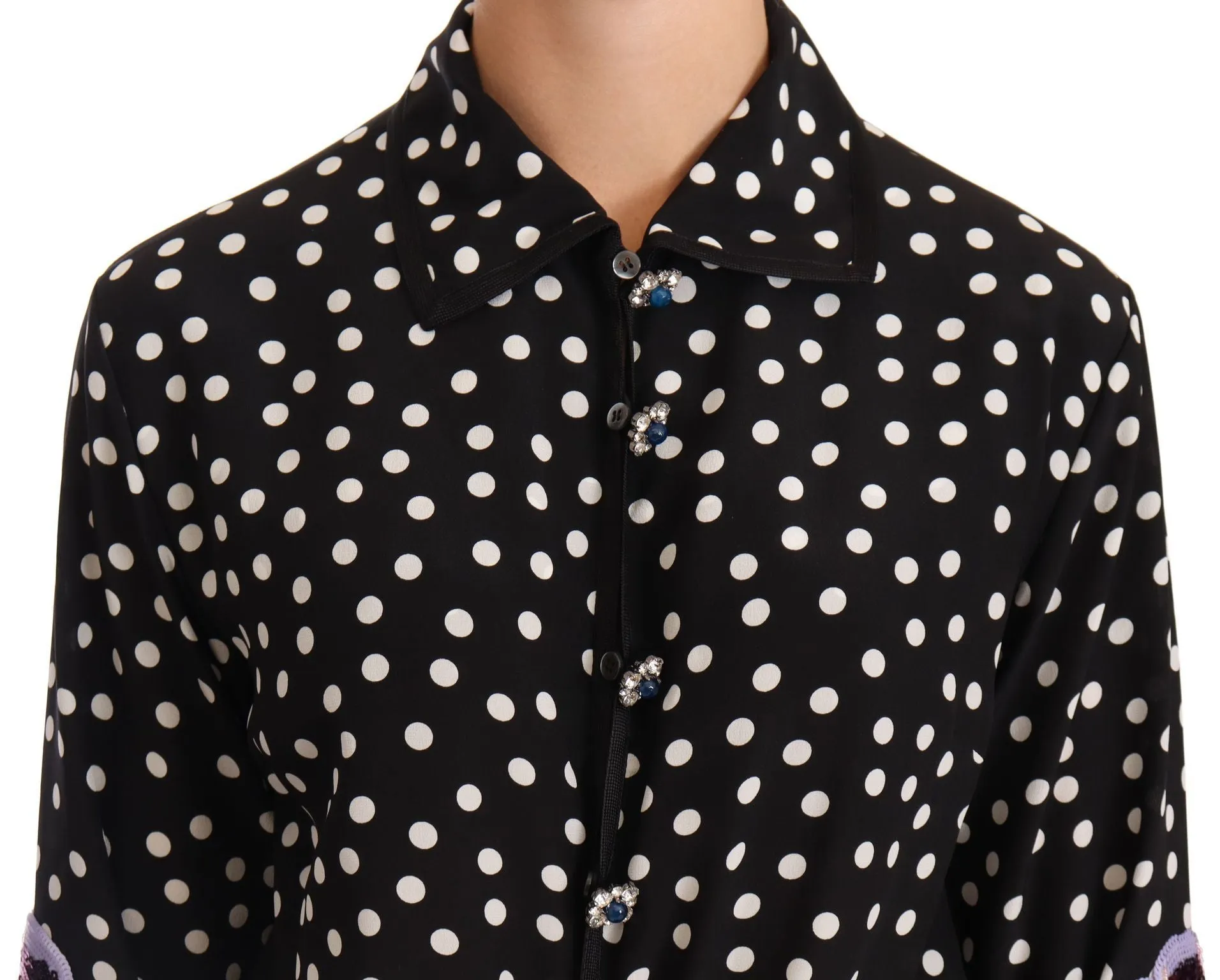 Elegant Silk Polka Dot Sequin Midi Dress sold by Louxly product image thumbnail 2