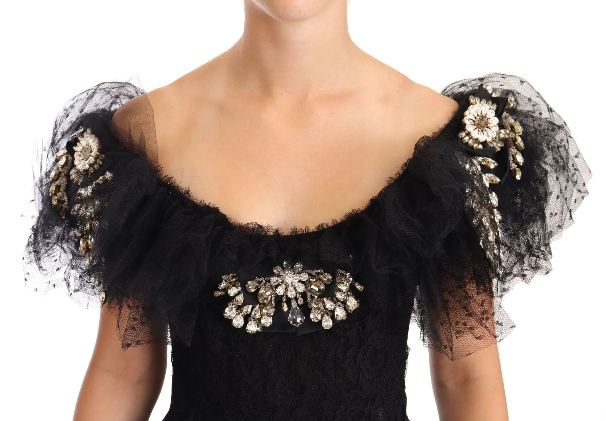 Crystal Embellished Black Ball Gown Dress sold by Louxly product image thumbnail 2
