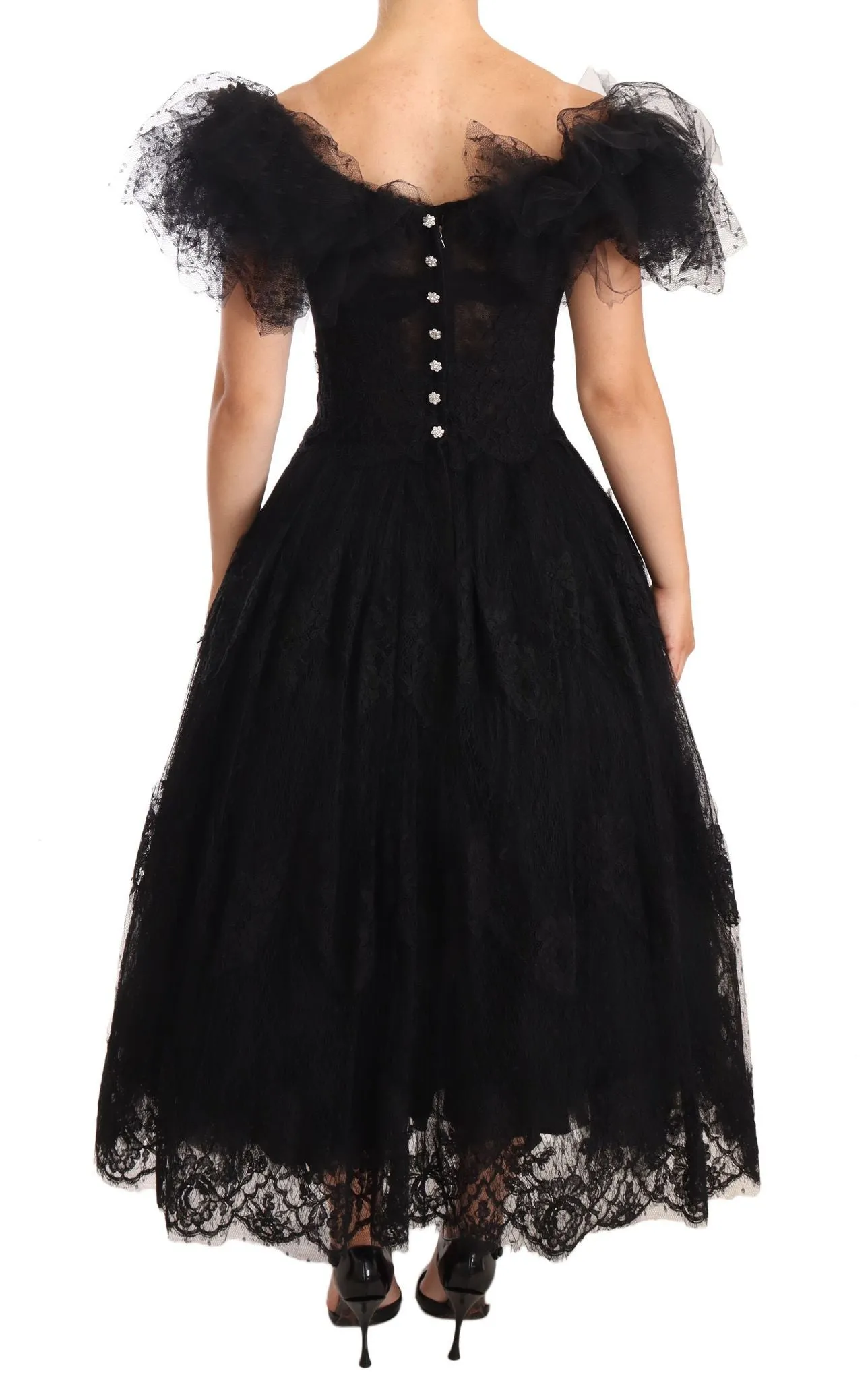 Crystal Embellished Black Ball Gown Dress sold by Louxly product image thumbnail 3
