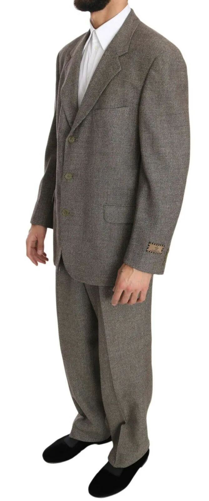 Elegant Light Brown Wool Men's Suit sold by Louxly product image thumbnail 2