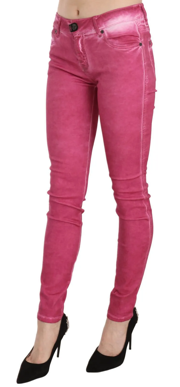 Chic Pink Mid Waist Skinny Pants sold by Louxly product image thumbnail 3