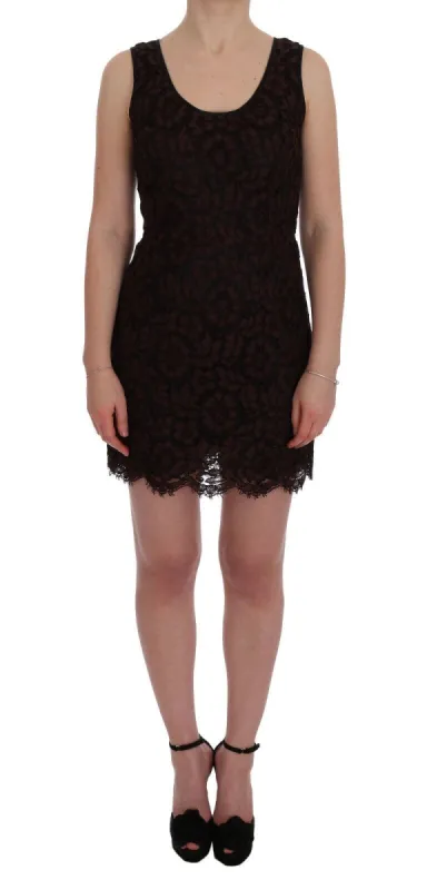 Bordeaux Floral Lace Ricamo Sheath Dress sold by Louxly
