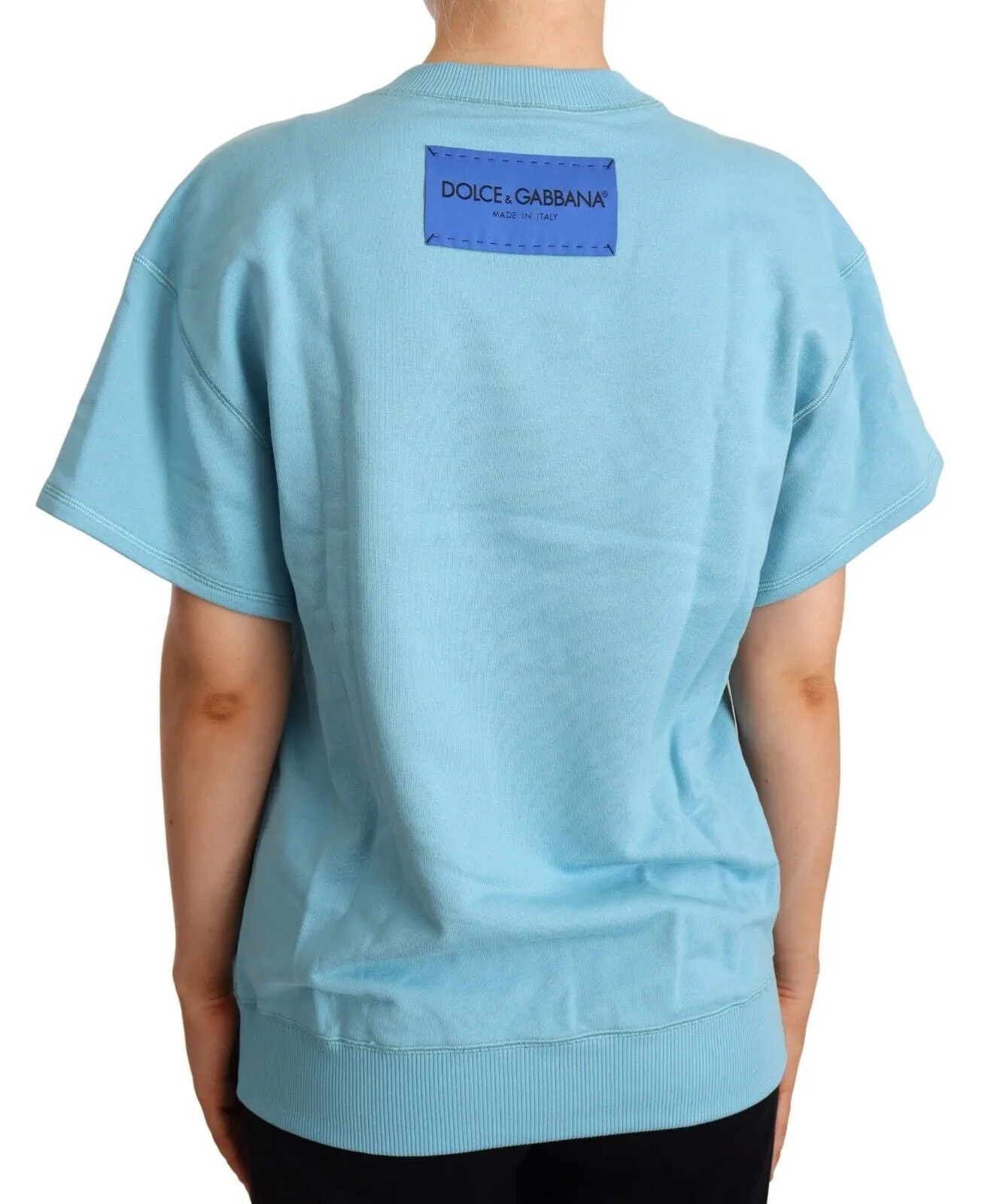 Elegant Blue Crew Neck Cotton Top sold by Louxly product image thumbnail 3